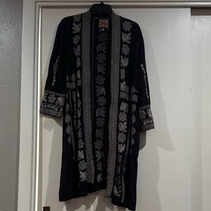Johnny Was Embroidered Cardigan Duster